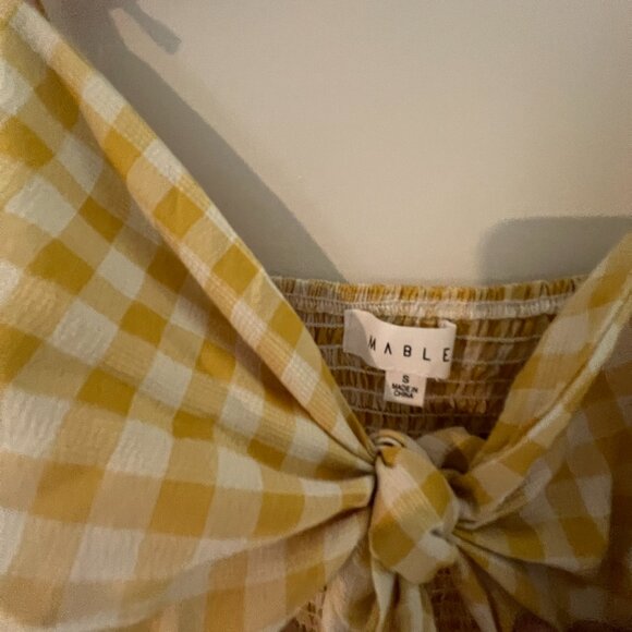 Mable yellow gingham plaid dress size small - Picture 12 of 14